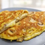 syrová omeleta s hubami