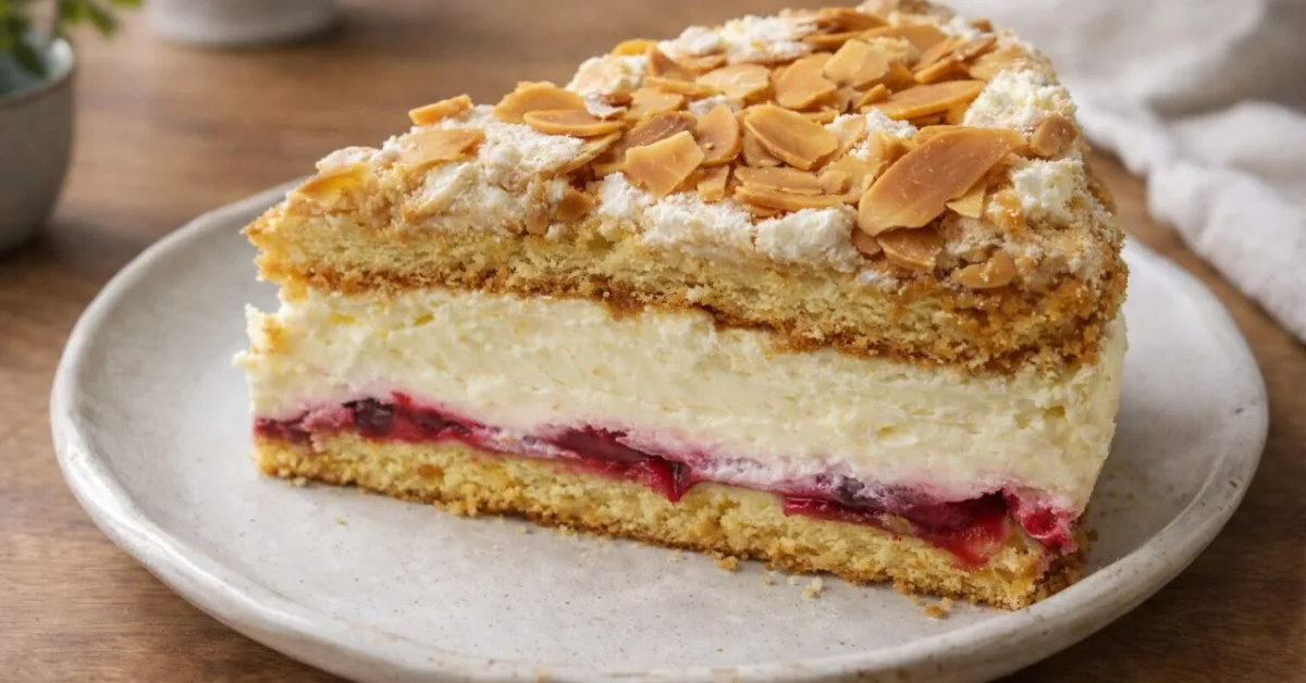 torta s malinami a vanilkovým krémom