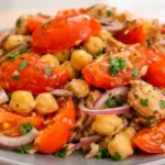 tuniakový šalát s cícerom