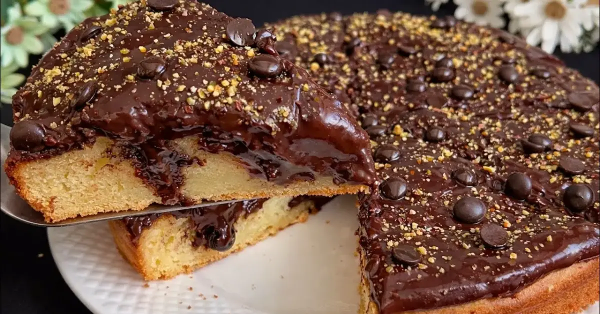 vanilkový koláč s čokoládovým krémom