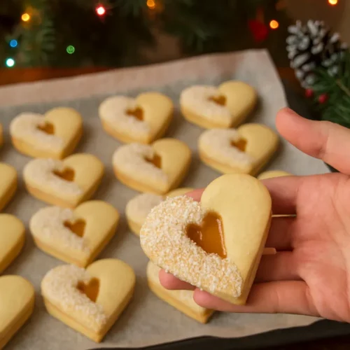 vianočné maslové srdiečka