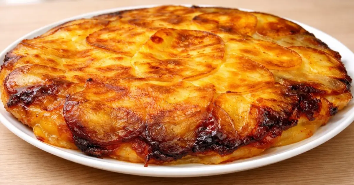 vrstvené zemiaky so syrom a cibuľou