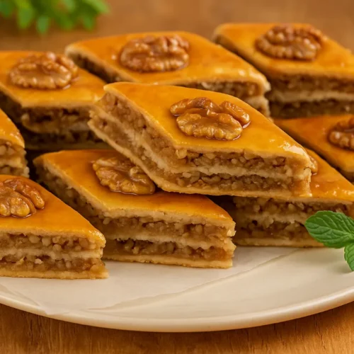 vrstvený orechový koláč