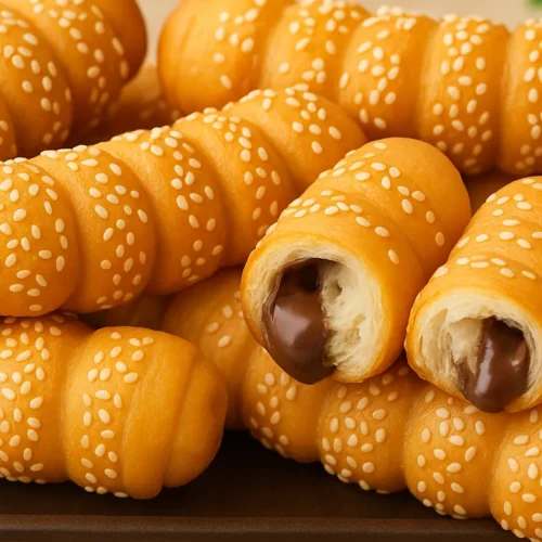 vyprážané rohlíčky s Nutellou