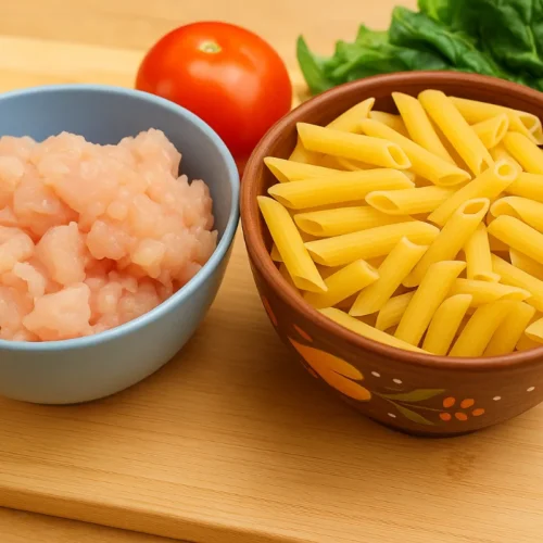 zapečené cestoviny s kuracím mäsom