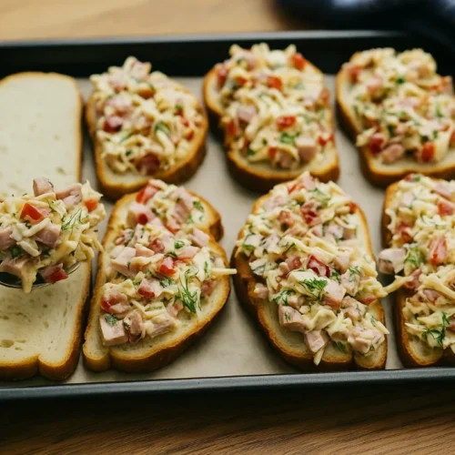 zapečené chleby so šunkou a syrom