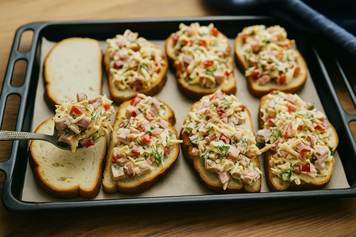 zapečené chleby so šunkou a syrom
