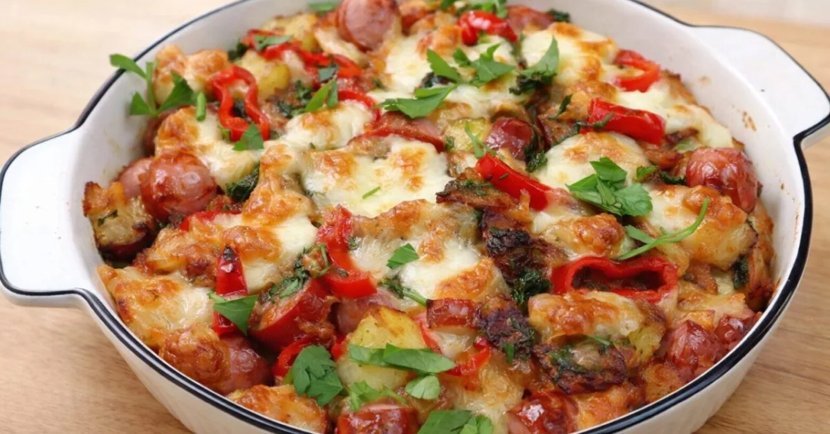 zapekané zemiaky s párkami