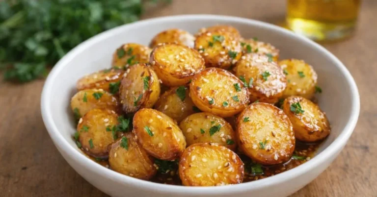 zemiaky na panvici so sójovou omáčkou a medom